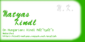 matyas kindl business card